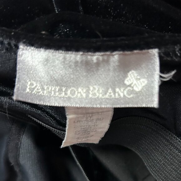 Vintage Papillon Blanc Black Velvet Cropped Tank Top, Women's Size Small - Picture 5 of 5